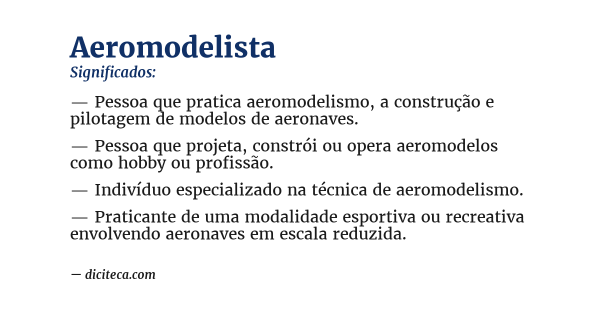 Significado de aeromodelista