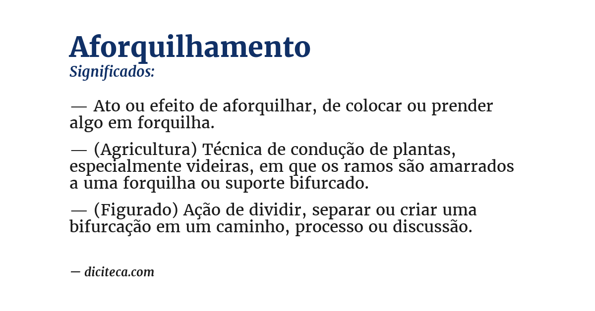Significado de aforquilhamento