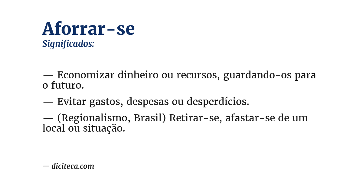 Significado de aforrar-se