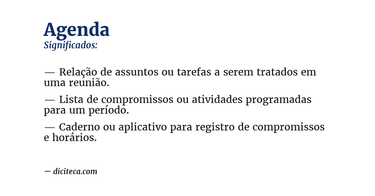 Significado de agenda