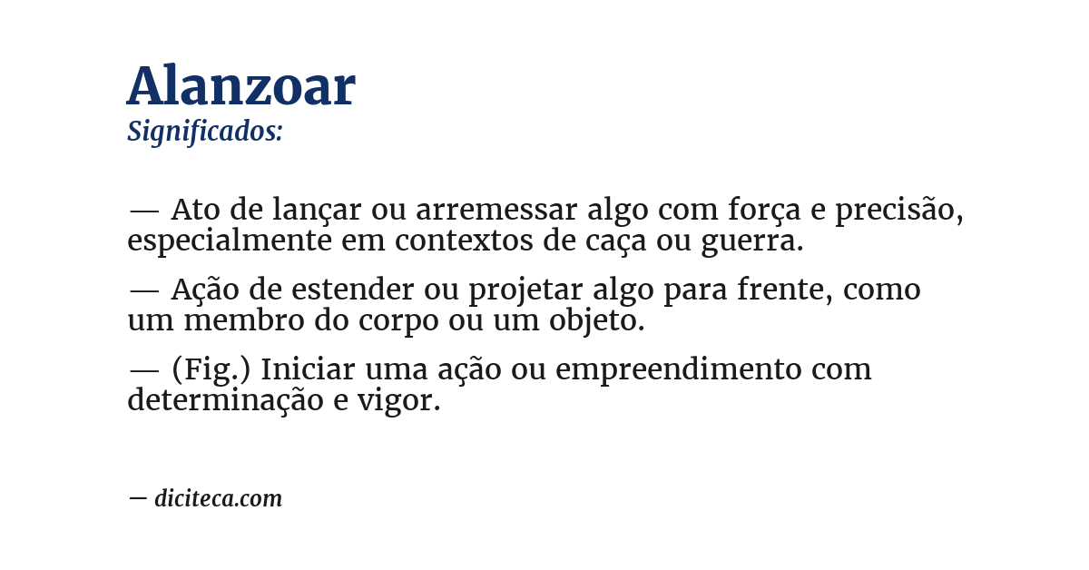 Significado de alanzoar