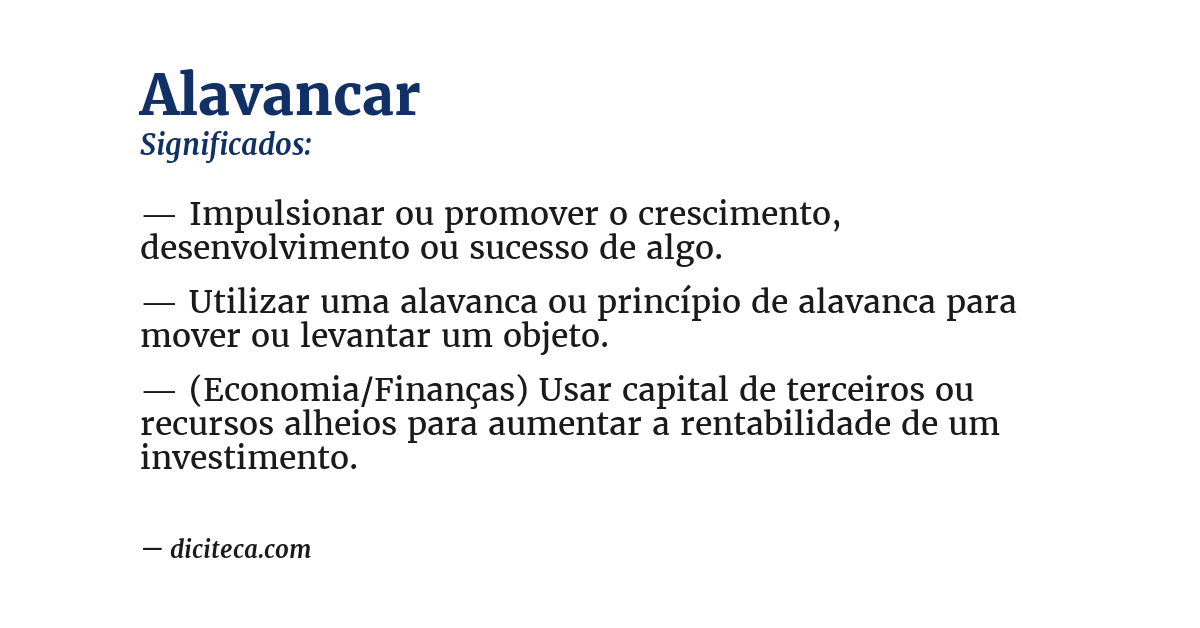 Significado de alavancar