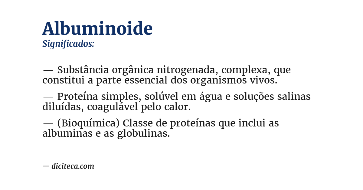 Significado de albuminoide