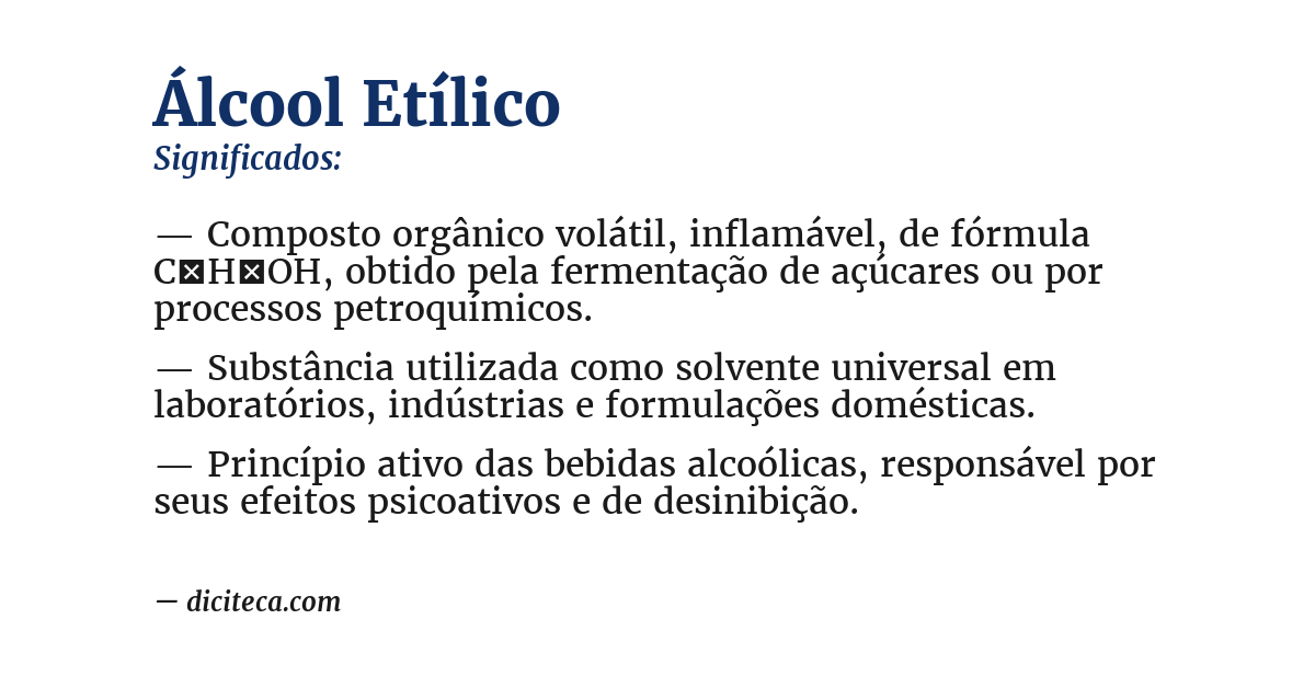 Significado de álcool etílico
