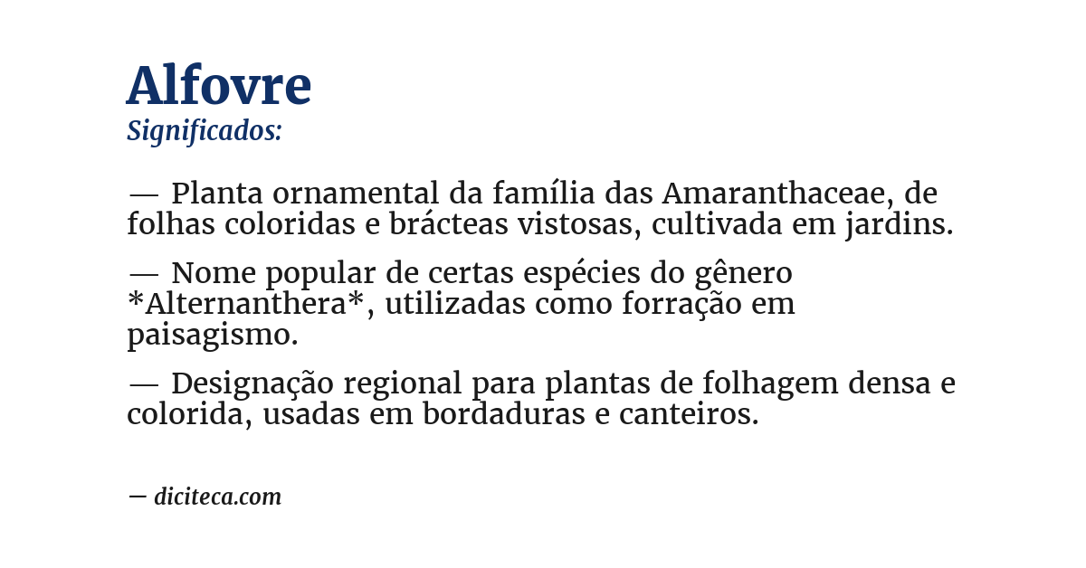 Significado de alfovre