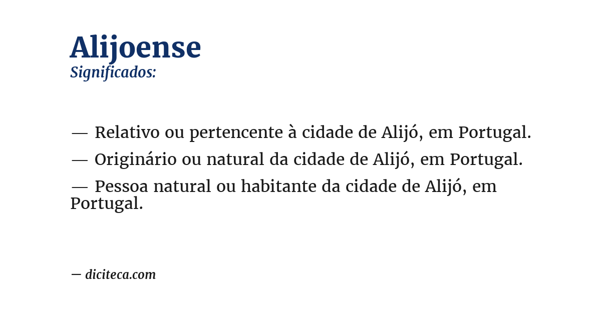Significado de alijoense