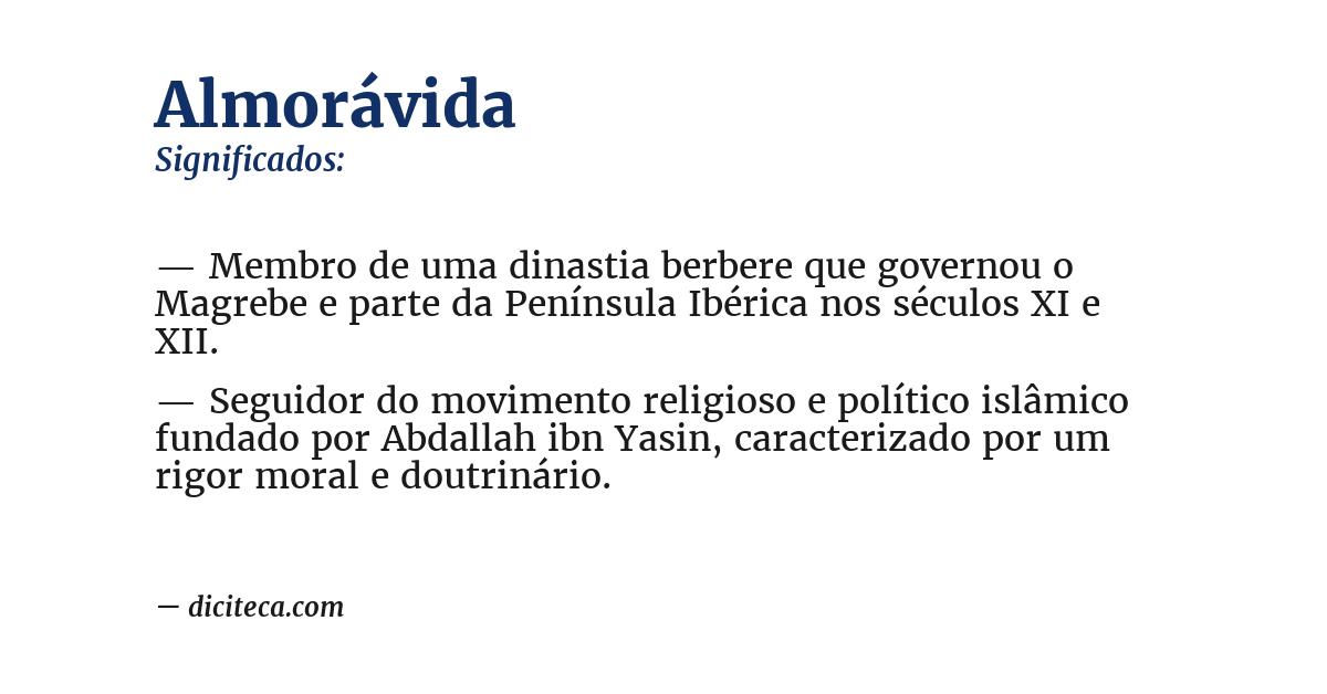 Significado de almorávida
