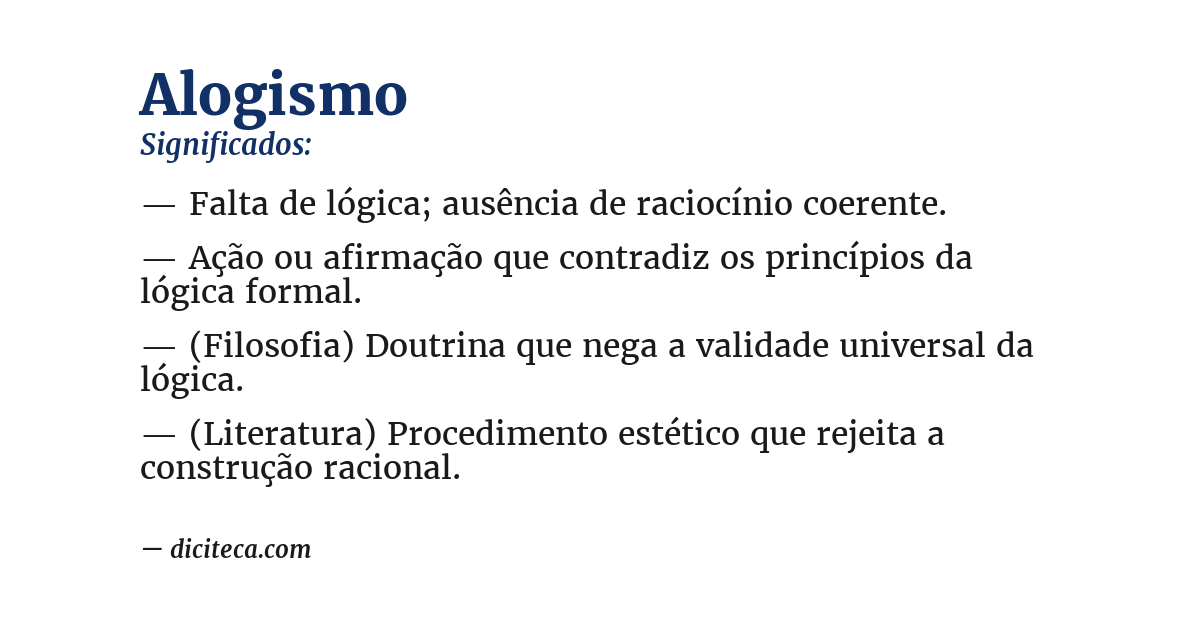 Significado de alogismo