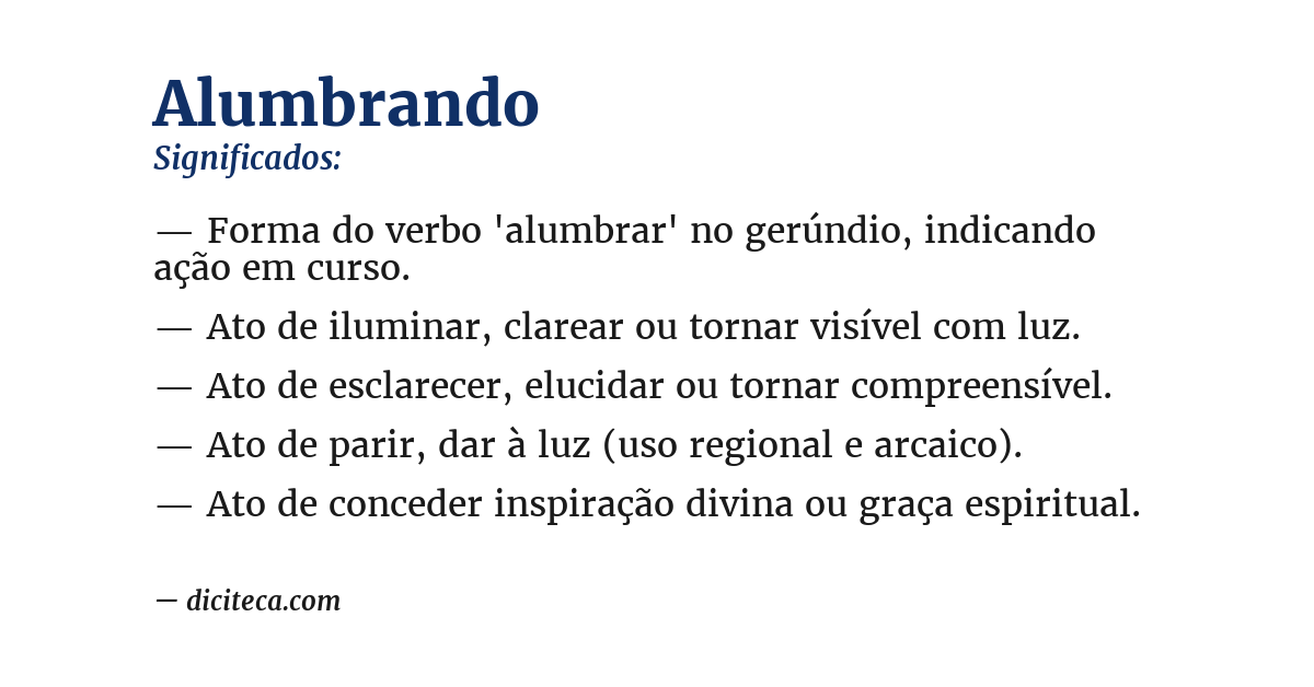 Significado de alumbrando