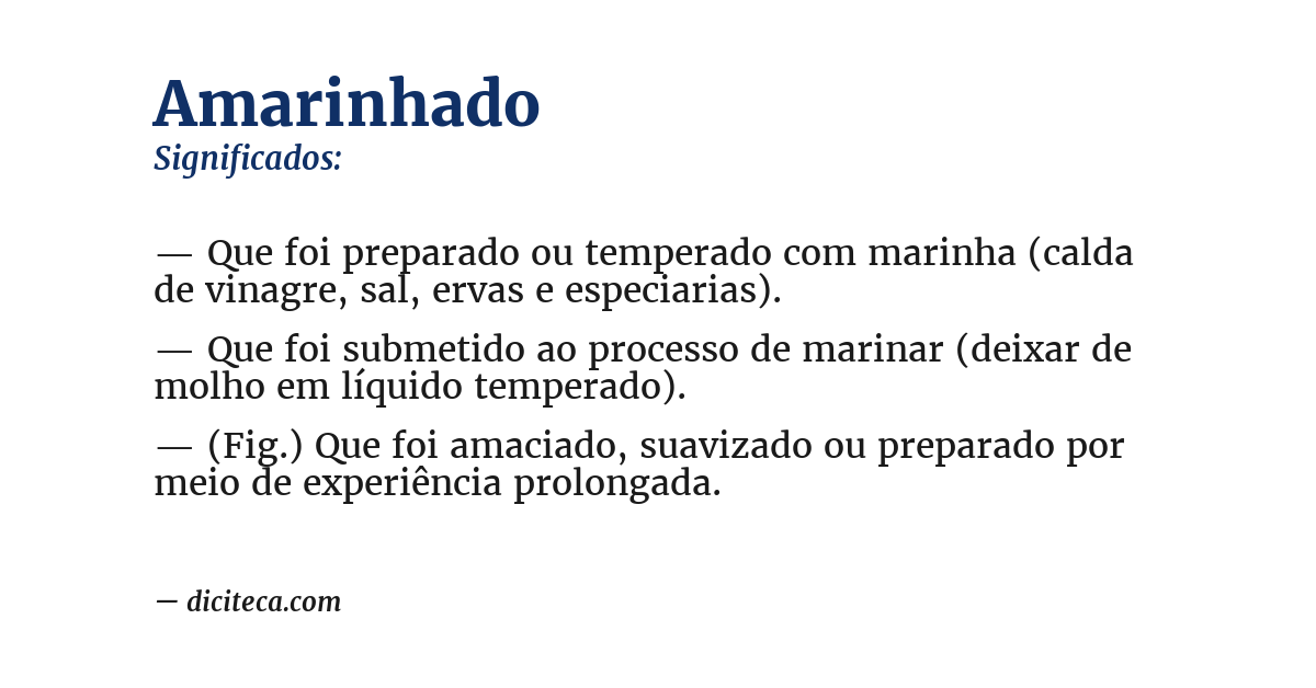 Significado de amarinhado