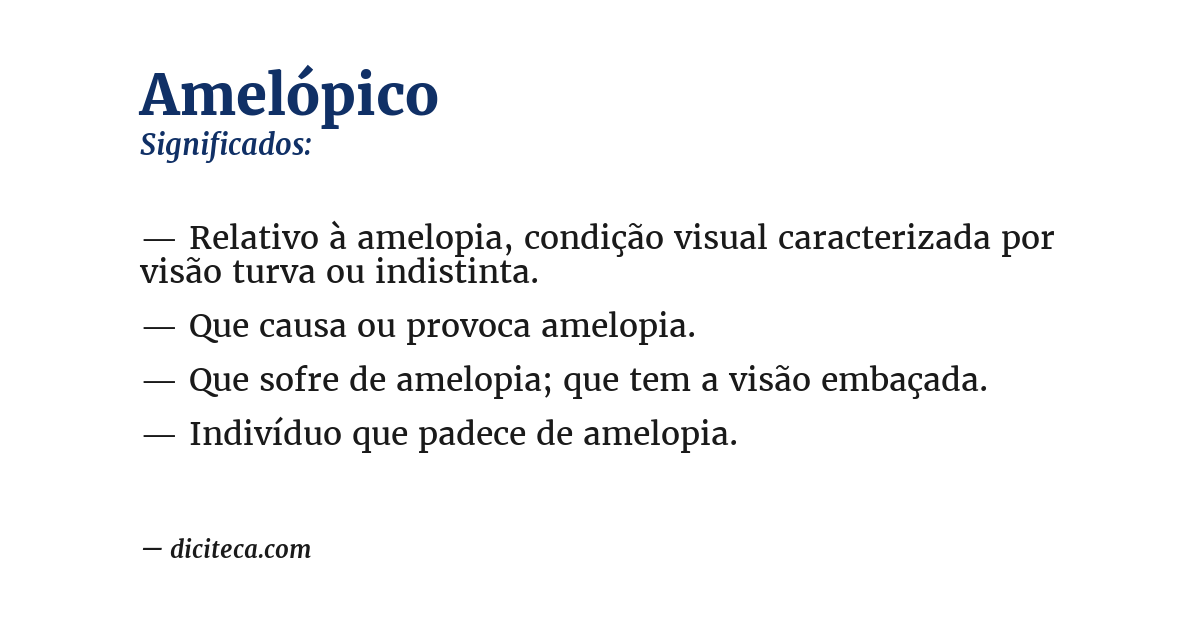 Significado de amelópico