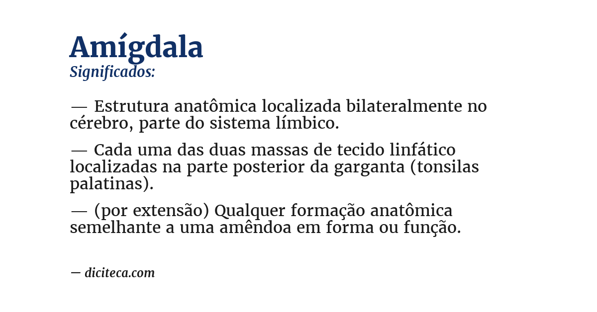 Significado de amígdala