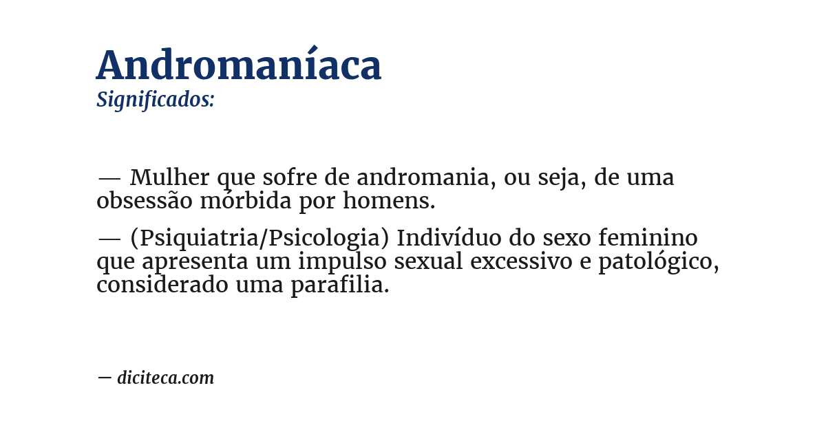 Significado de andromaníaca