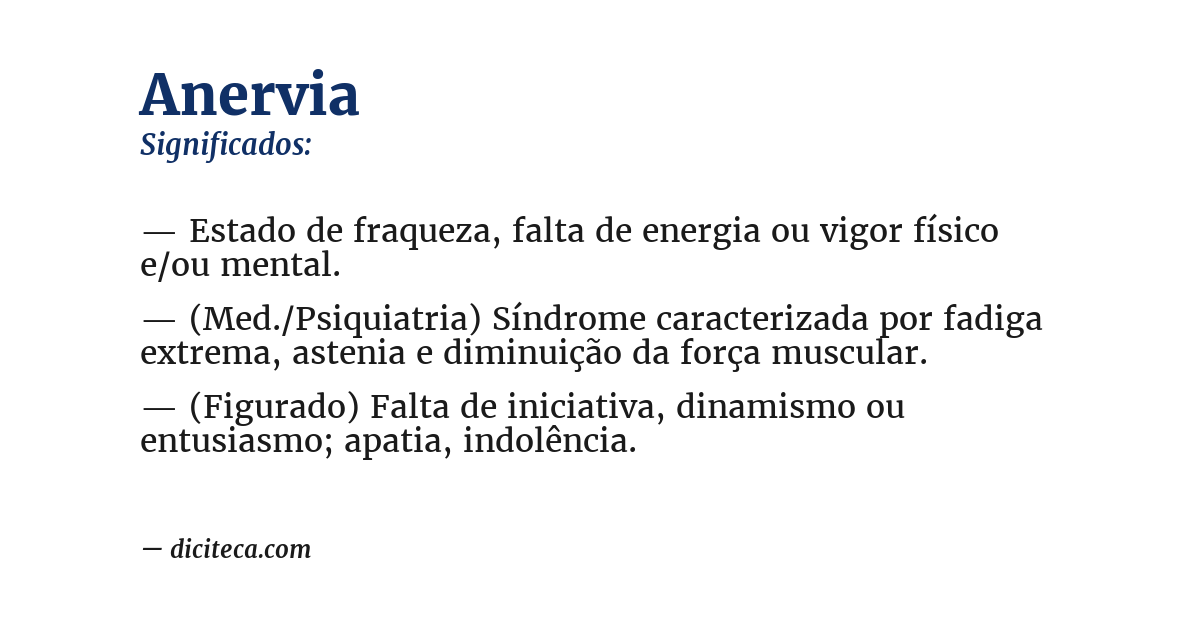 Significado de anervia