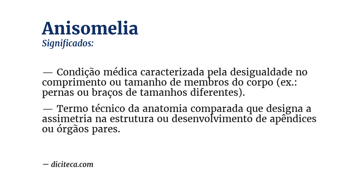 Significado de anisomelia