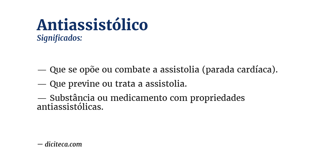 Significado de antiassistólico