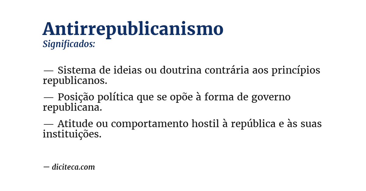 Significado de antirrepublicanismo