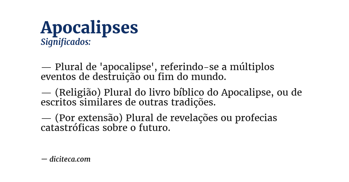Significado de apocalipses