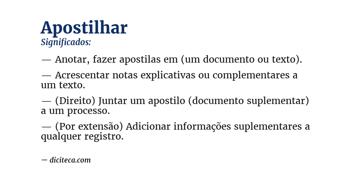 Significado de apostilhar