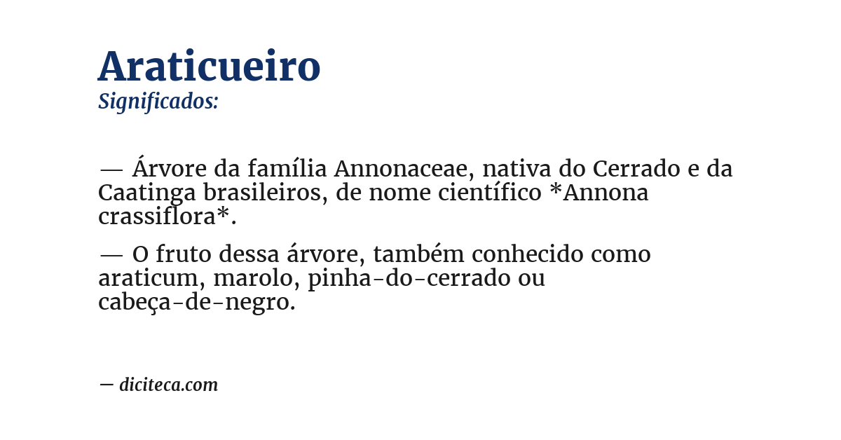Significado de araticueiro
