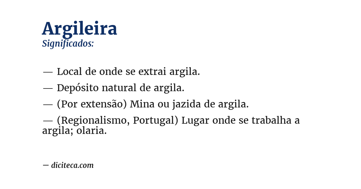 Significado de argileira