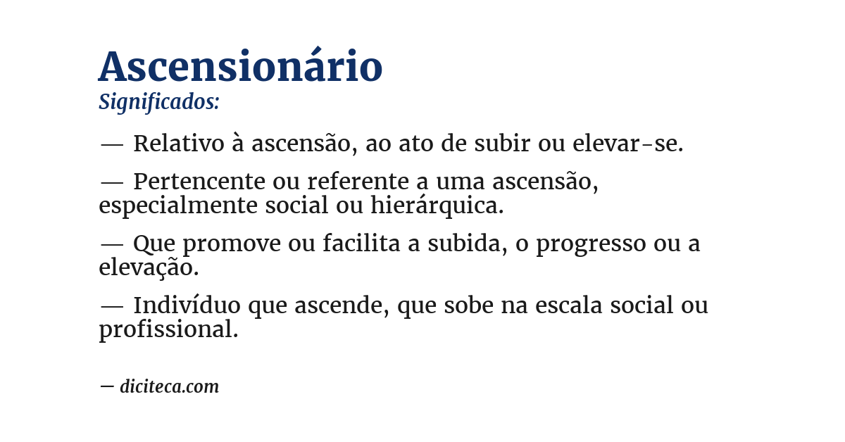 Significado de ascensionário