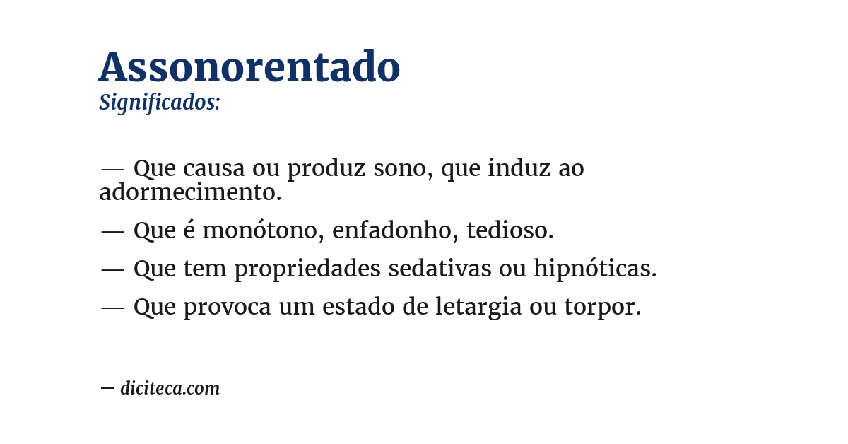Significado de assonorentado