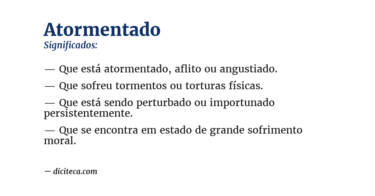 Significado de atormentado