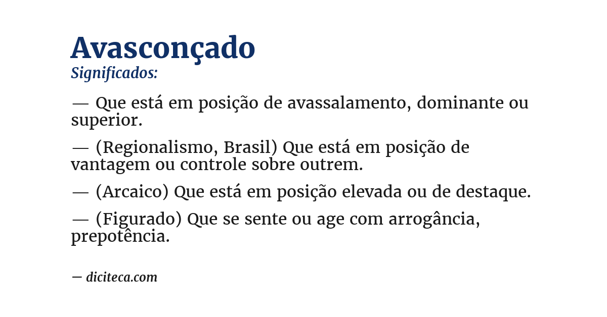 Significado de avasconçado