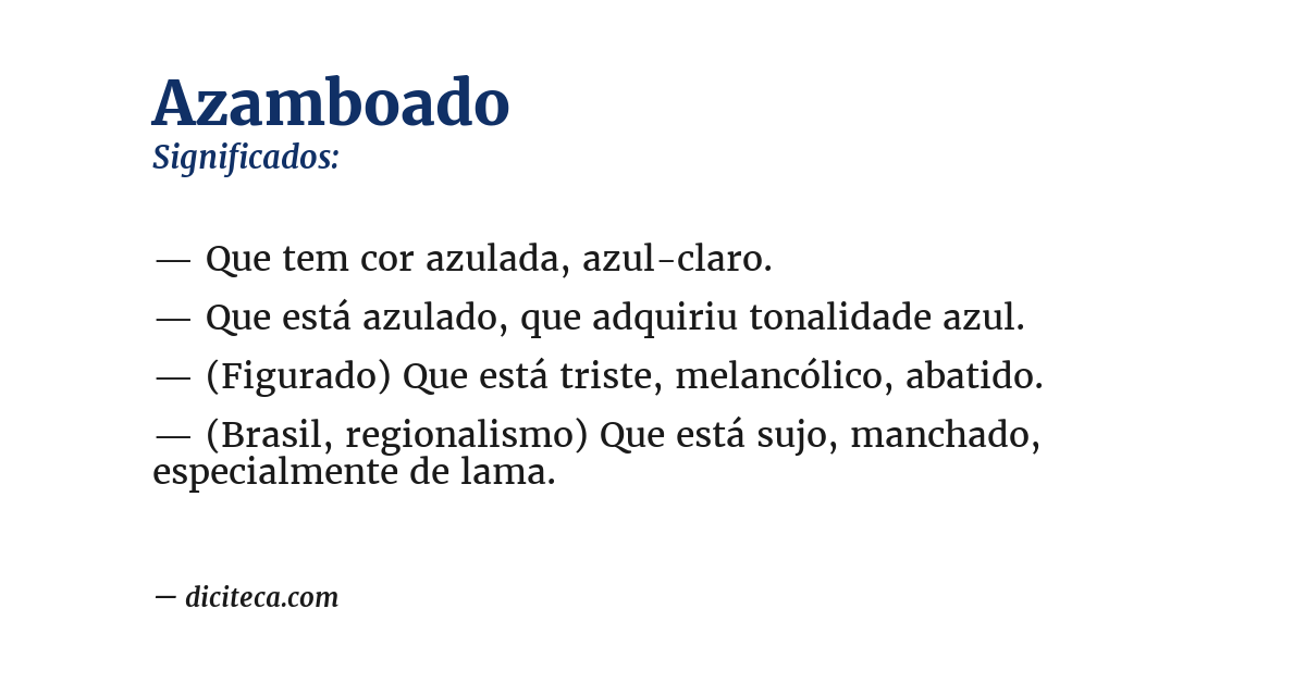 Significado de azamboado