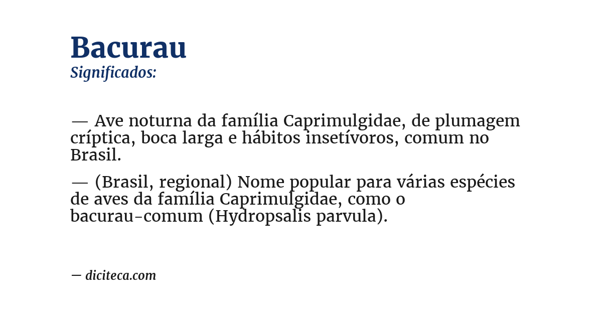 Significado de bacurau