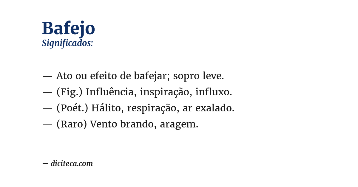 Significado de bafejo