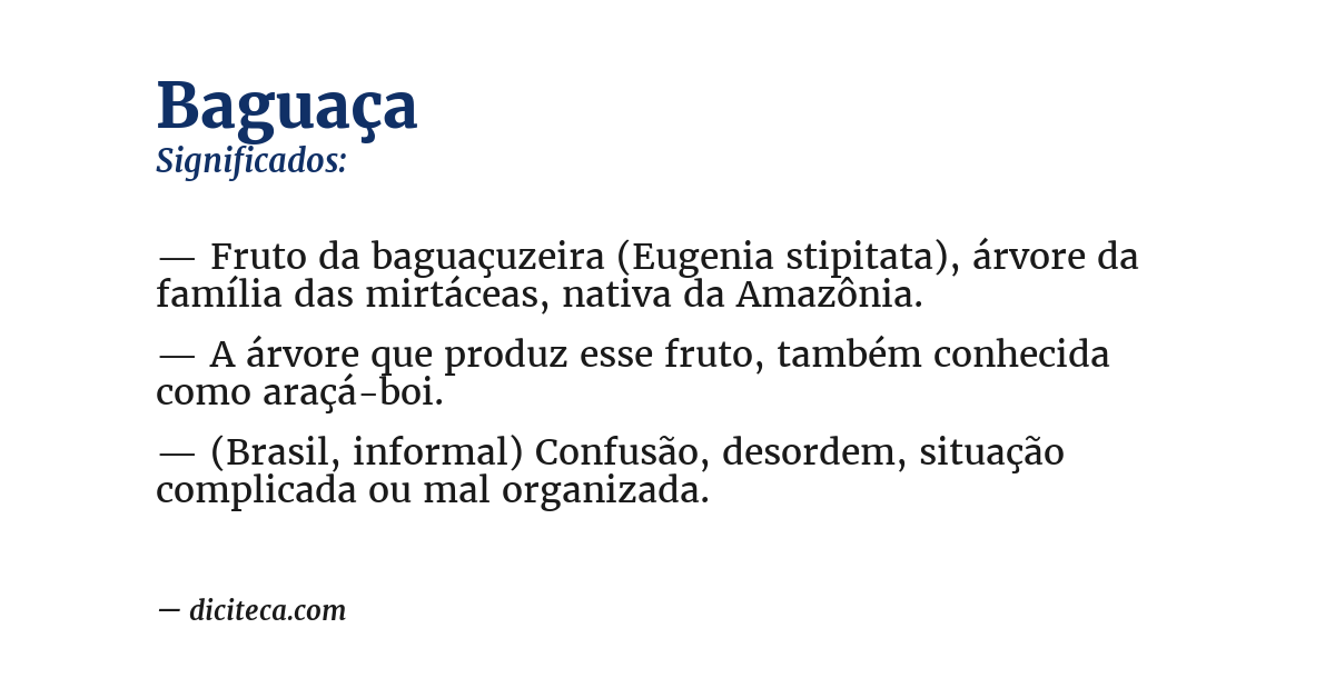Significado de baguaça