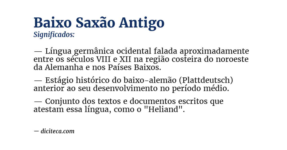 Significado de baixo saxão antigo