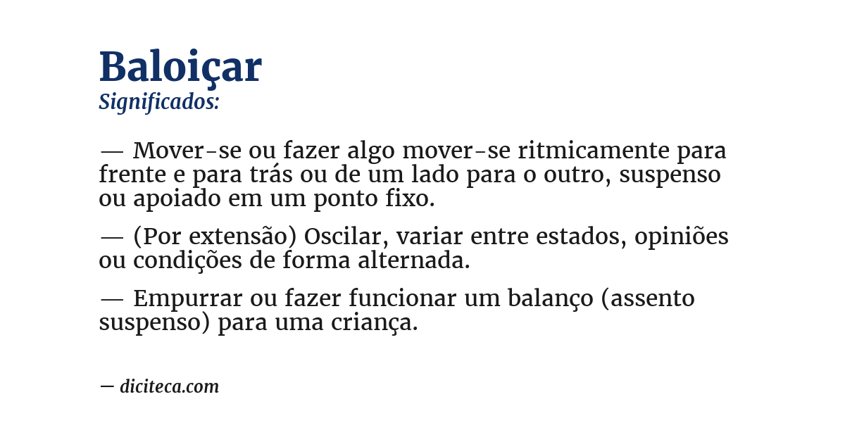 Significado de baloiçar
