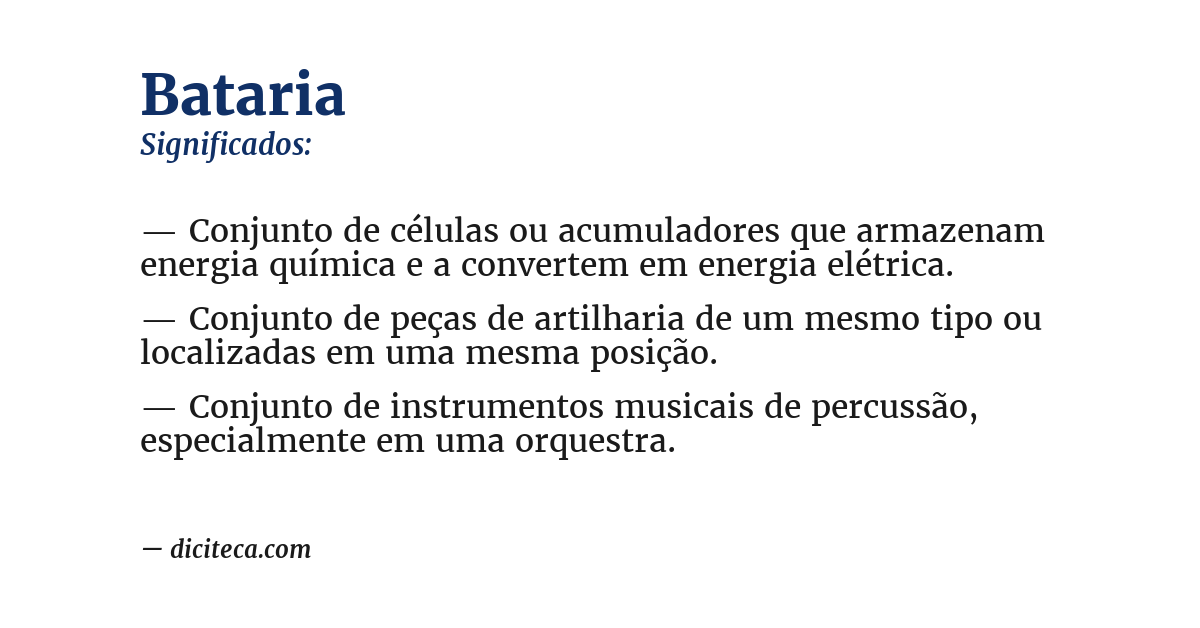 Significado de bataria