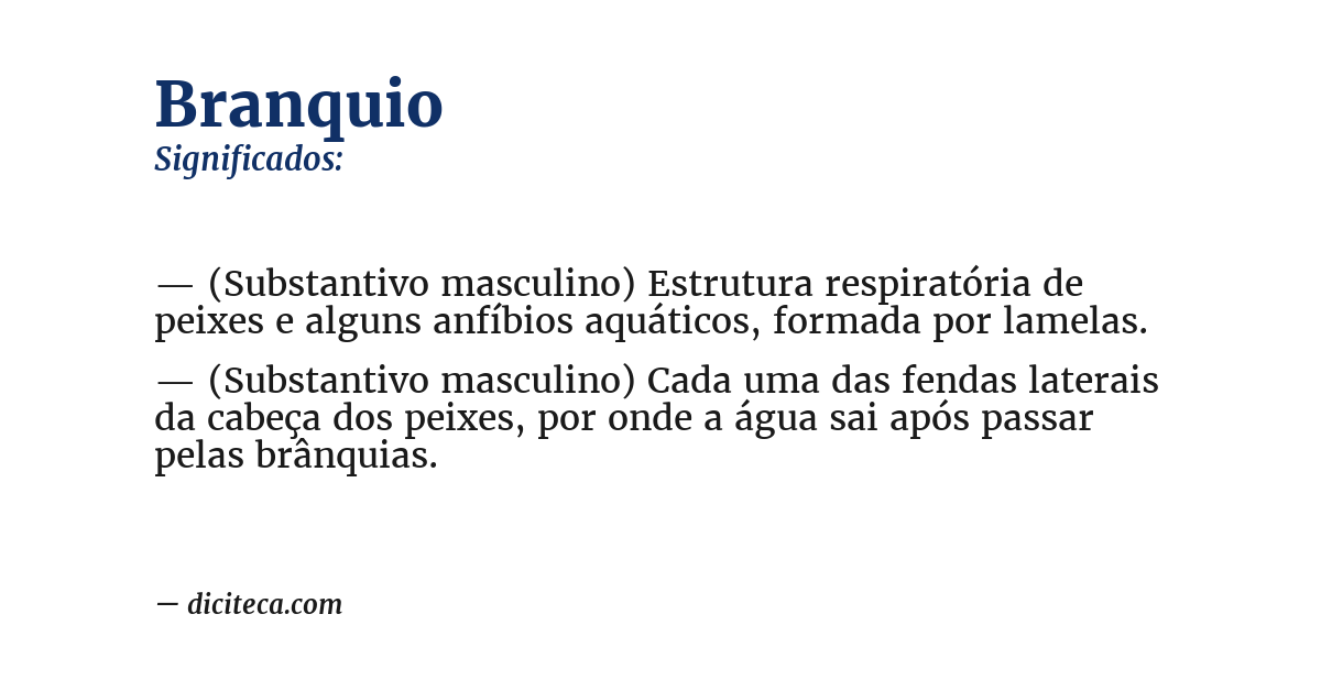 Significado de branquio