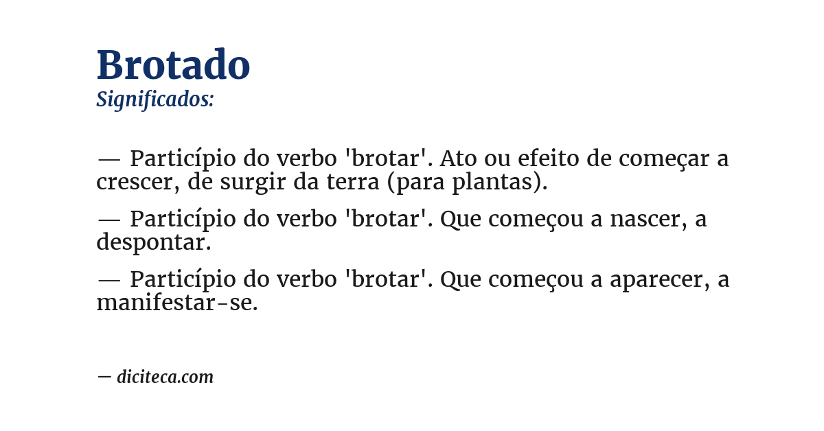 Significado de brotado