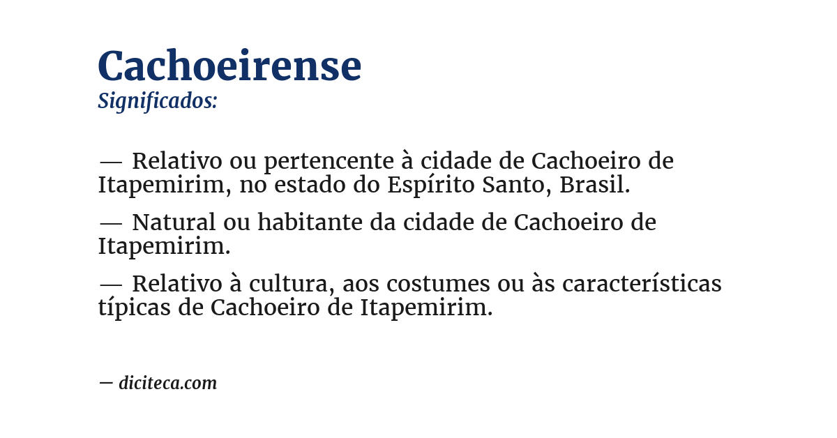 Significado de cachoeirense
