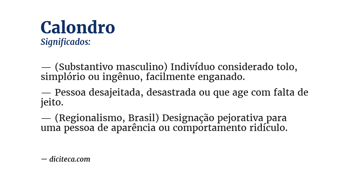Significado de calondro