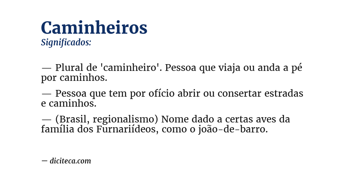 Significado de caminheiros