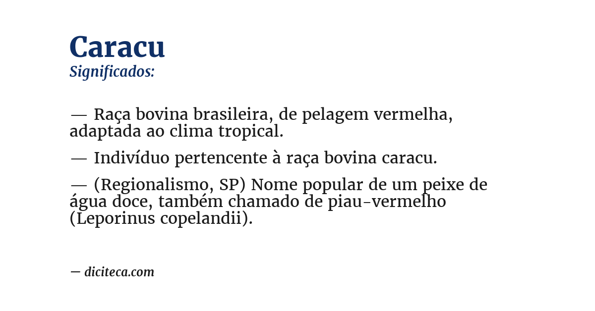 Significado de caracu