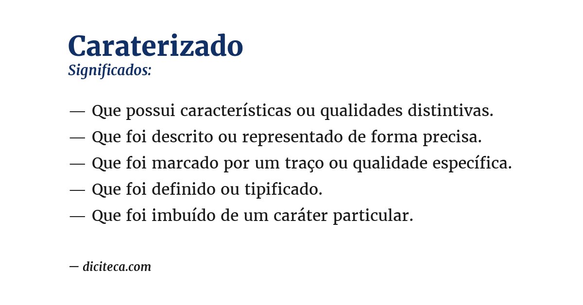 Significado de caraterizado