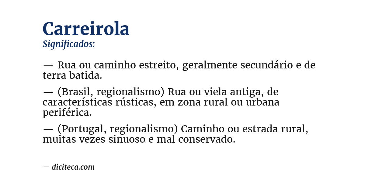 Significado de carreirola