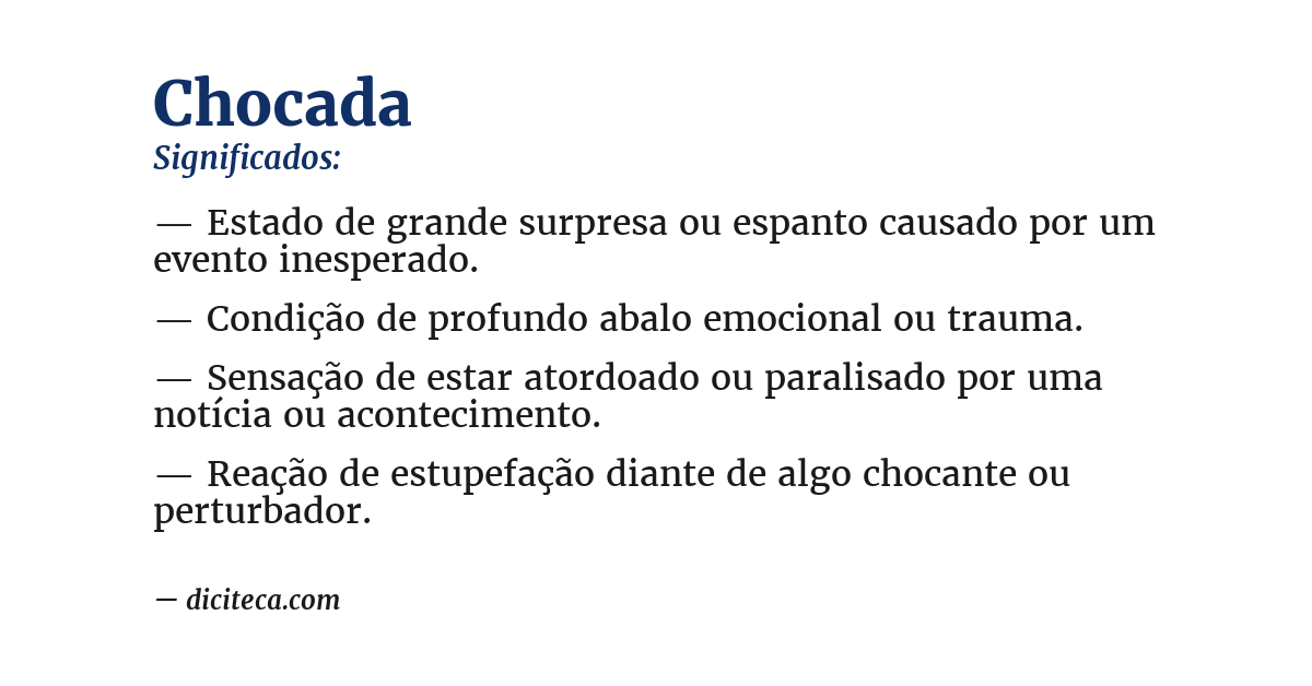 Significado de chocada