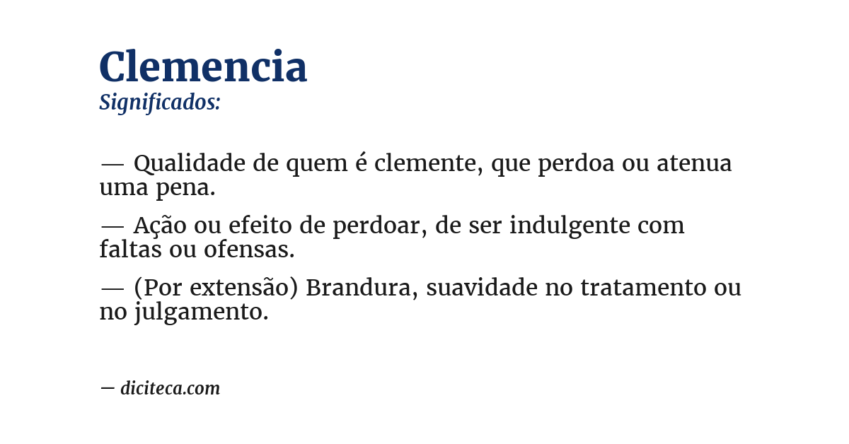 Significado de clemencia