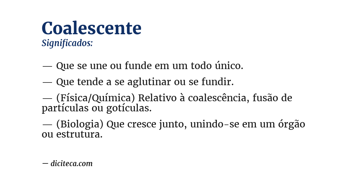 Significado de coalescente