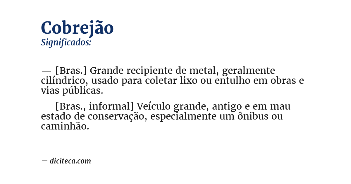 Significado de cobrejão