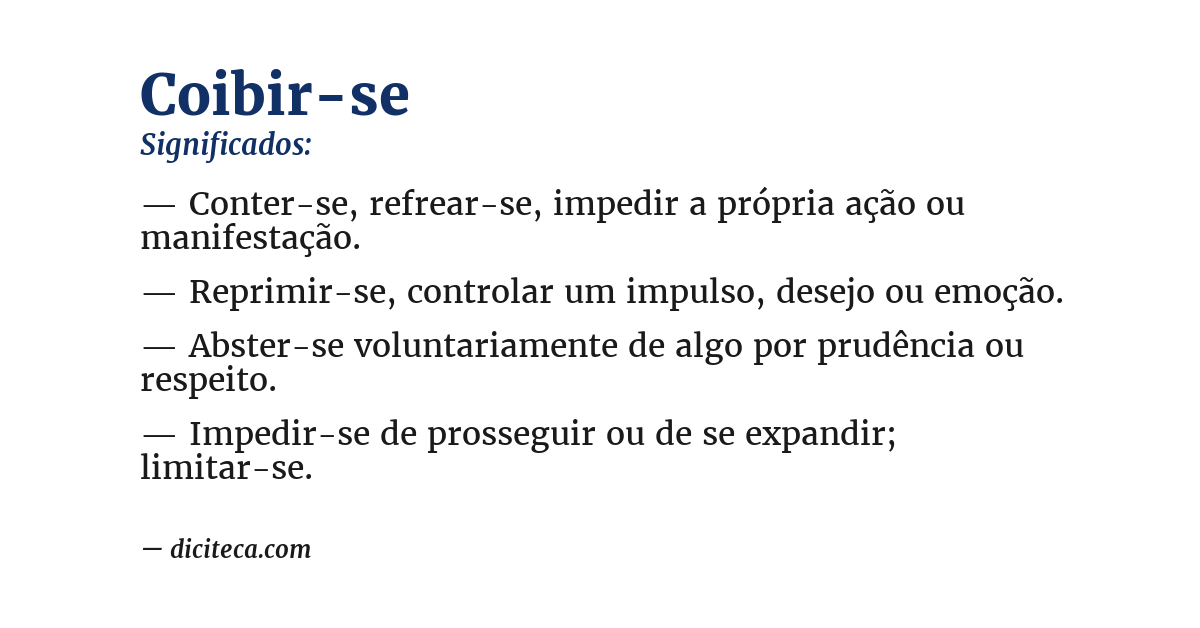 Significado de coibir-se