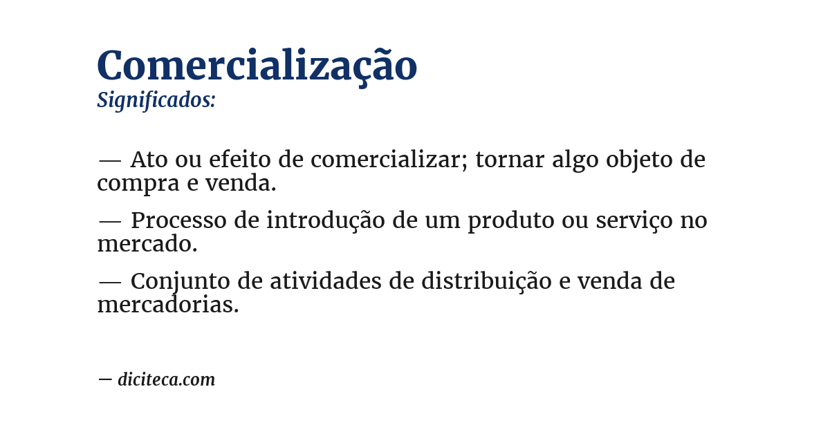 Significado de comercialização